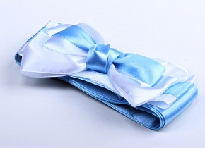Бант атласный "Моей крохе"(голубой) с лентой 2м для конверта (одеяла) на выписку для мальчиков / 1